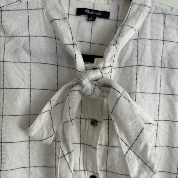 Madewell Flannel Bow Blouse - Picture 2 of 2